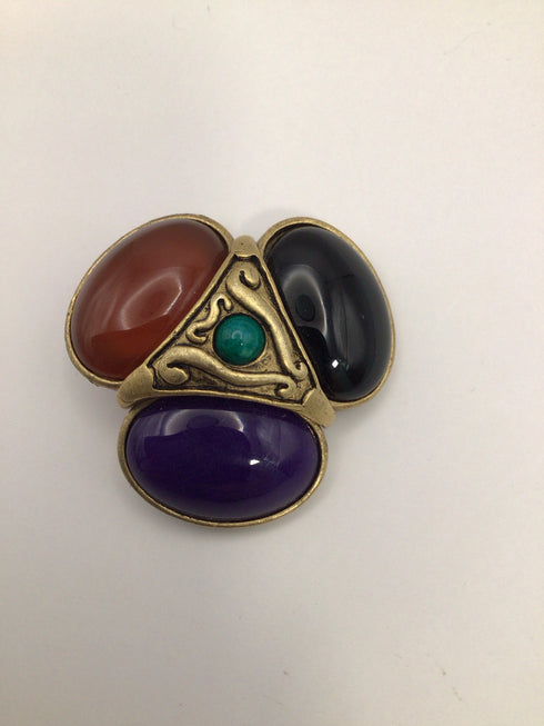 Lazuli Modern Art Vintage Brooch Faux-gem